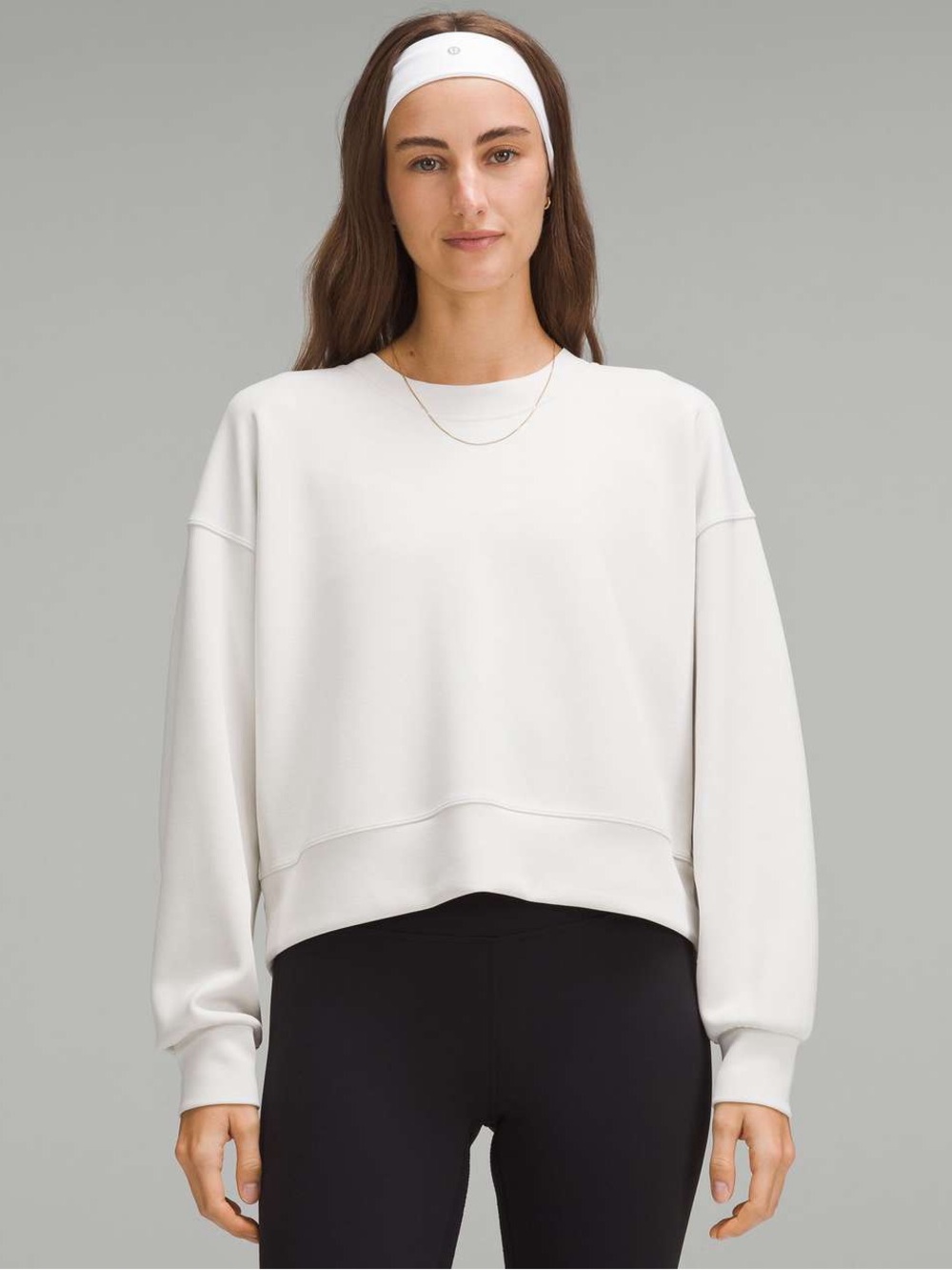 Lululemon Softstreme Perfectly Oversized Cropped Crew - Bone 6